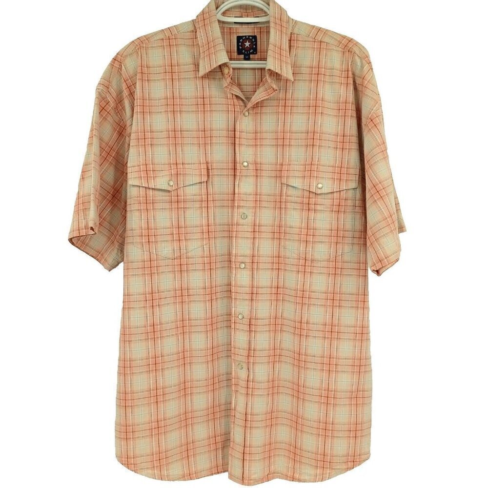 Panhandle Slim Plaid Western Pearl Snap Button Up Shirt Mens Size M Rodeo Cowboy